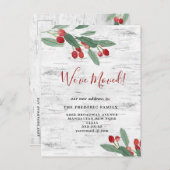 クリスマスホリーベリー&樺の木バーク引っ越しました 案内ポストカード (正面/裏面)