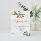 クリスマスホリーベリー&樺の木バーク引っ越しました 案内ポストカード (スタンド正面)