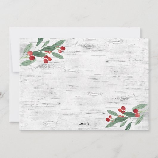 クリスマスホリーベリ素朴ー樺の木5 PHOTO シーズンカード (裏面)