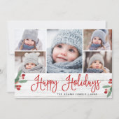 クリスマスホリーベ素朴リー5 PHOTO Greeting シーズンカード (正面)