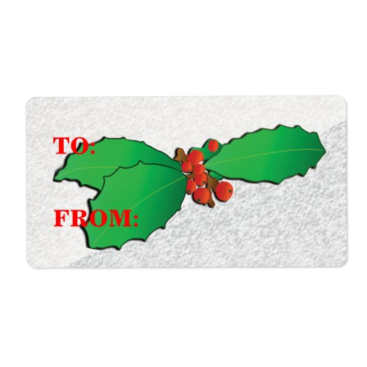 クリスマスホリーホリデーギフトラベルテンプレート ラベル (正面)