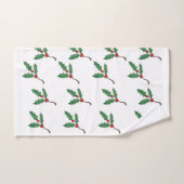 クリスマスホリーホリデーデコールギフトバスタオルセット バスタオルセット (ハンドタオル)