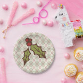 クリスマスホリーホリデーパーティディナー紙プレート ペーパープレート (パーティー)