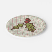 クリスマスホリーホリデーパーティディナー紙プレート ペーパープレート (アングル)