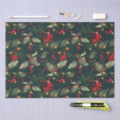 クリスマスホリーライトガーランドティッシュペーパー 薄葉紙 (クラフト)