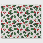 クリスマスホリーラッピング紙 ラッピングペーパー (フラット)