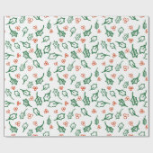 クリスマスホリーラッピング紙 ラッピングペーパー (フラット)