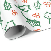 クリスマスホリーラッピング紙 ラッピングペーパー (ロールコーナー)