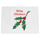 クリスマスホリーラージ抱き枕 ラージペーパーバッグ (正面)