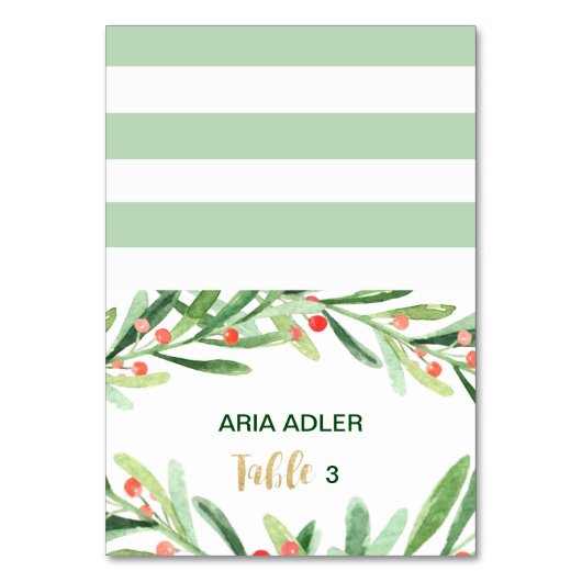 クリスマスホリーリースエスコート座席表 テーブルナンバー (正面)