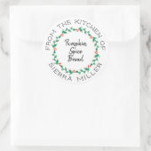 クリスマスホリーリースキッチントリートギフトラベル ラウンドシール (バッグ)