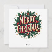 クリスマスホリーリースグリーティングカード シーズンカード (裏面)