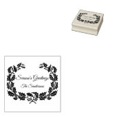 クリスマスホリーリースシーズンズグリーティングカスタム ラバースタンプ (押印)