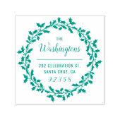 クリスマスホリーリースファミリー名差出人住所 セルフインキングスタンプ (デザイン)