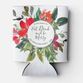 クリスマスホリーリースフローラグリーン 缶クーラー