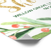 クリスマスホリーリースブライダルシャワーへようこそ ポスター (角)