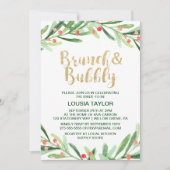 クリスマスホリーリースブランチ&バブリー 招待状 (正面)