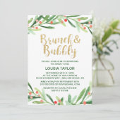 クリスマスホリーリースブランチ&バブリー 招待状 (スタンド正面)