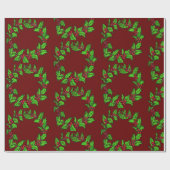 クリスマスホリーリースベクトルアート ラッピングペーパー (フラット)