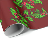 クリスマスホリーリースベクトルアート ラッピングペーパー (ロールコーナー)