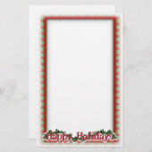 クリスマスホリーリースホリデー書ズ 便箋 (正面/裏面)