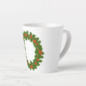 クリスマスホリーリース小 カフェラテマグ (右アングル)