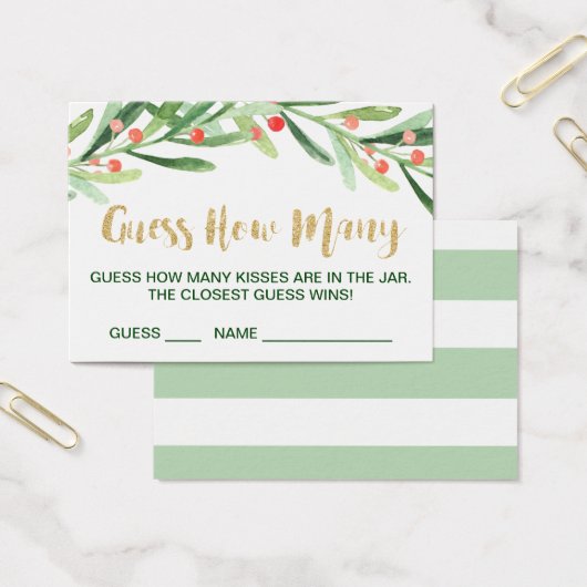 クリスマスホリーリース数を推測するキスカード (オフィス)