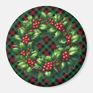 クリスマスホリーリース磁石 マグネット
