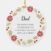 クリスマスホリーリース記念写真 セラミックオーナメント (裏面)