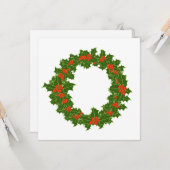 クリスマスホリーリース カード (正面/裏面インサイチュ)