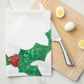 クリスマスホリーリース キッチンタオル (四つ折り)