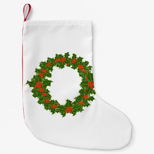 クリスマスホリーリース スモールクリスマスストッキング (正面)