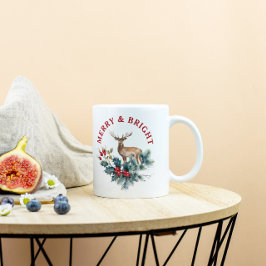 クリスマスホリーリース&ブラウンディアー ツートーンマグカップ