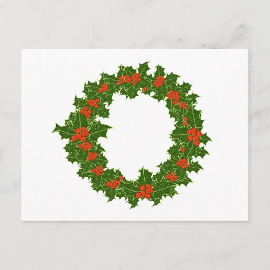 クリスマスホリーリース ポストカード (正面)