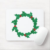 クリスマスホリーリース マウスパッド (マウス)