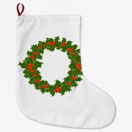 クリスマスホリーリース ラージクリスマスストッキング