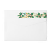 クリスマスホリーリーフ金ゴールドリーフ差出人住所 ラップアラウンドラベル (裏面)