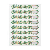 クリスマスホリーリーフ金ゴールドリーフ差出人住所 ラップアラウンドラベル (シート)