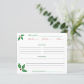 クリスマスホリーレシピカード (スタンド正面)