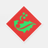 クリスマスホリーレッドグリーンクリスマス スタンダードランチョンナプキン (角)