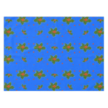 クリスマスホリーレッドベリーパターンフェスティバルブルー