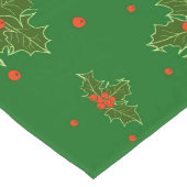 クリスマスホリーレッドベリー ロングテーブルランナー (コーナー)