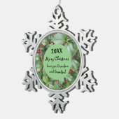 クリスマスホリー一家 スノーフレークピューターオーナメント (右)