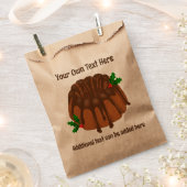 クリスマスホリー付きチョコレートバンドケーキ追加文字 フェイバーバッグ (クリップ留めされた状態)