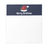 クリスマスホリー付きレッドサンタハットとカスタム文字 ノートパッド (正面)