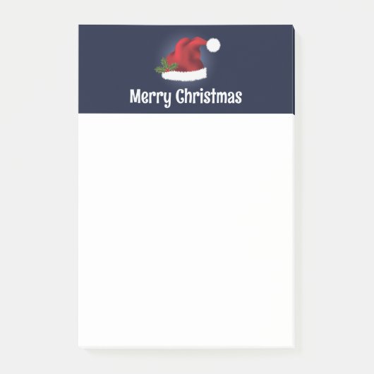 クリスマスホリー付きレッドサンタハットとカスタム文字 ポストイット (正面)