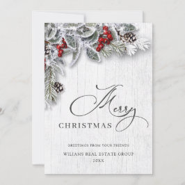 クリスマスホリー企業のグリーティング シーズンカード