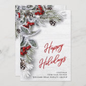 クリスマスホリー企業のホリデーグリーティングカード シーズンカード (正面/裏面)