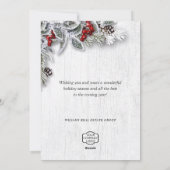 クリスマスホリー企業のホリデーグリーティングカード シーズンカード (裏面)