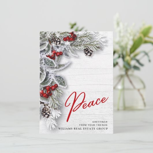 クリスマスホリー企業のホリデーグリーティングカード シーズンカード (スタンド正面)
